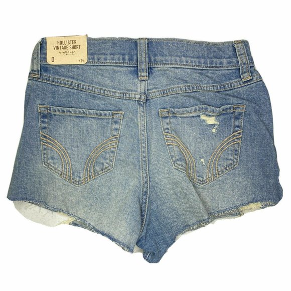 Hollister Vintage Short Womens Distress Raw Hem 0 - Picture 2 of 2